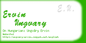 ervin ungvary business card